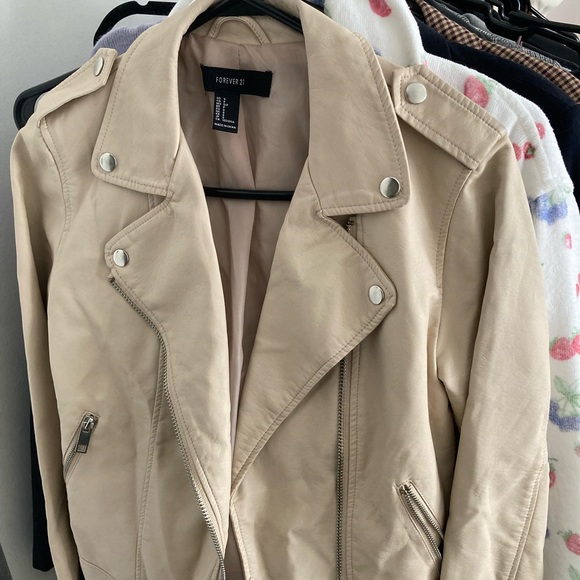 Forever 21 Beige Faux Leather Jacket - Picture 2 of 4
